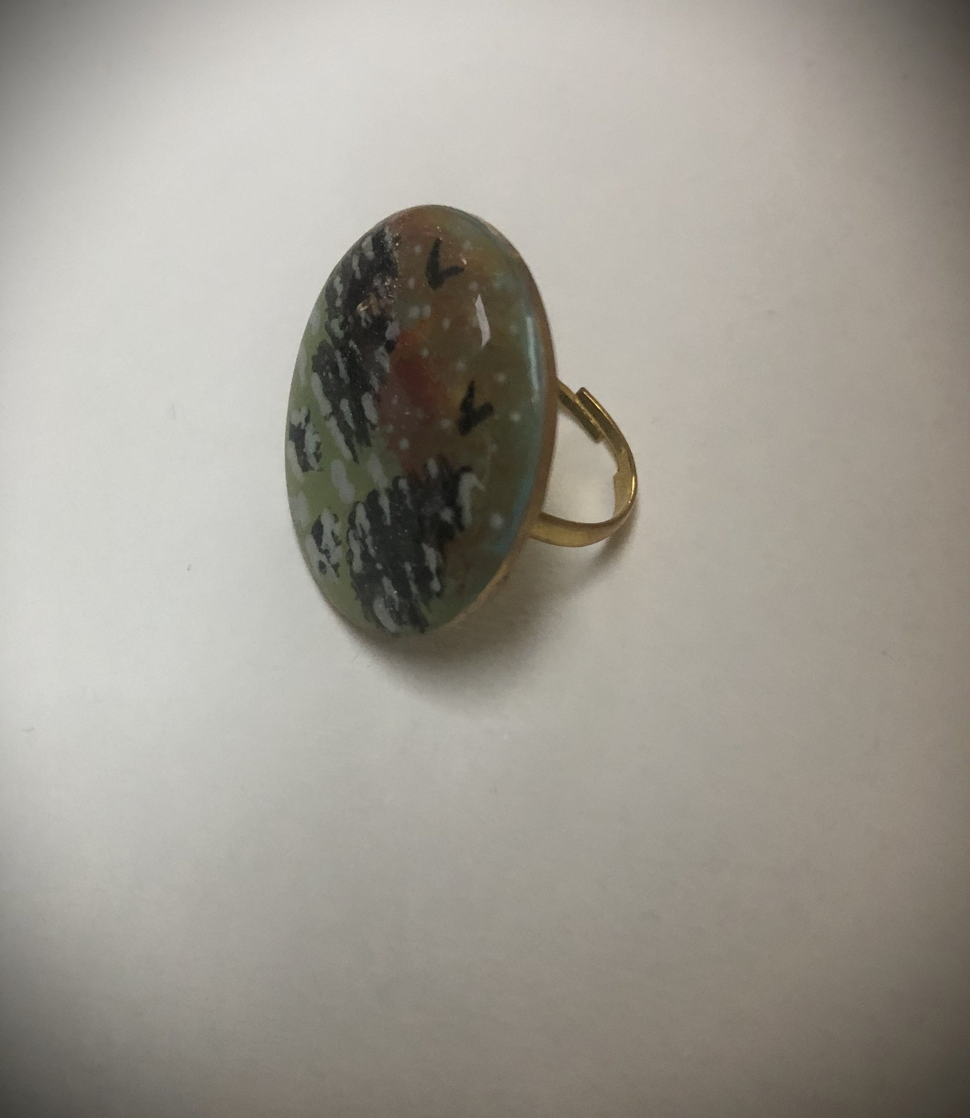 Bague ajustable en acier doré