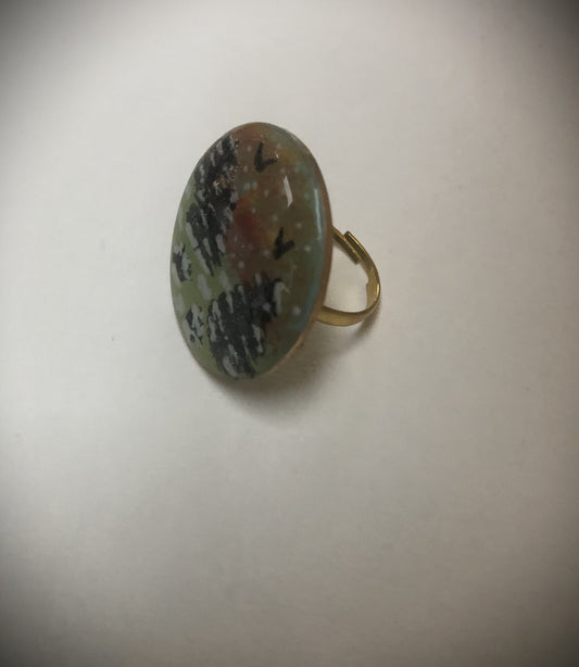 Bague ajustable en acier doré